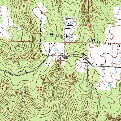 Topographic Map of Township of Phoenix, AR