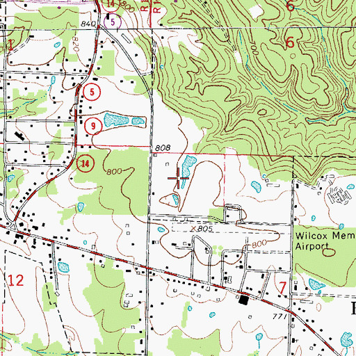 Topographic Map of Township of Blue Mountain, AR