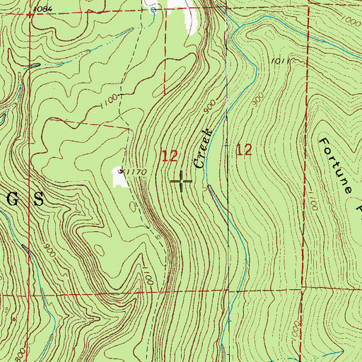 Topographic Map of Township of Chalybeate Springs (historical), AR