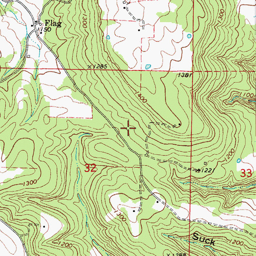 Topographic Map of Township of Flag, AR