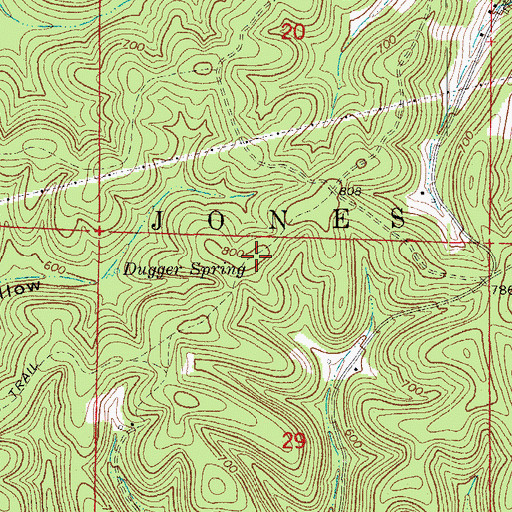 Topographic Map of Township of Jones, AR