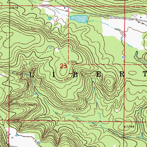 Topographic Map of Township of Liberty, AR