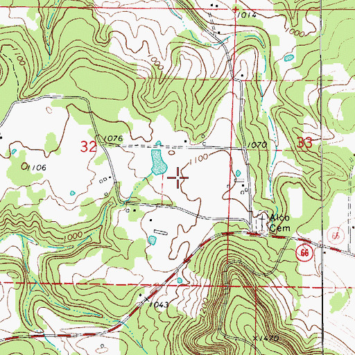 Topographic Map of Township of Locust Grove, AR