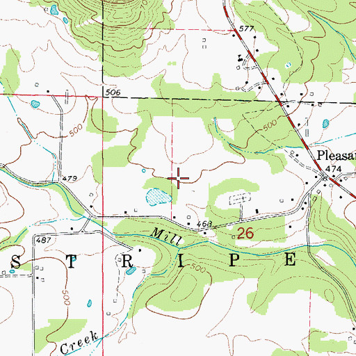 Topographic Map of Township of Red Stripe, AR