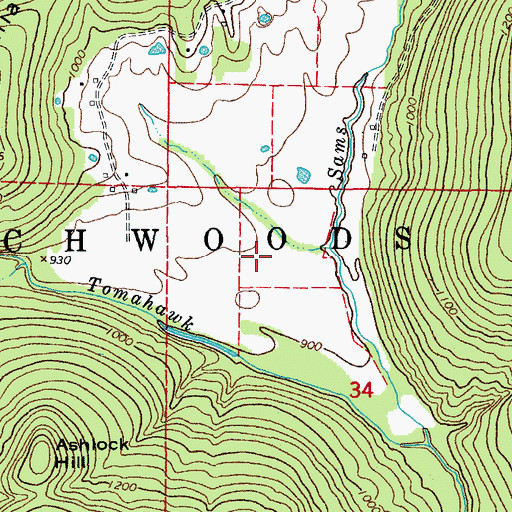 Topographic Map of Township of Richwoods, AR