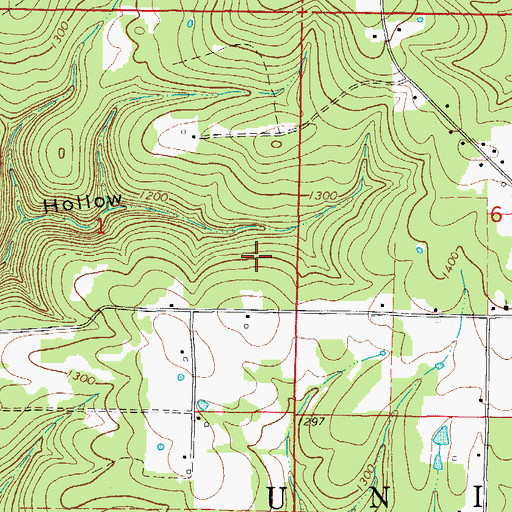 Topographic Map of Township of Union, AR