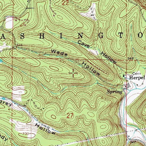 Topographic Map of Township of Washington, AR