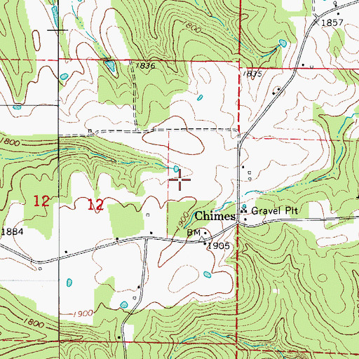 Topographic Map of Township of Archey Valley, AR