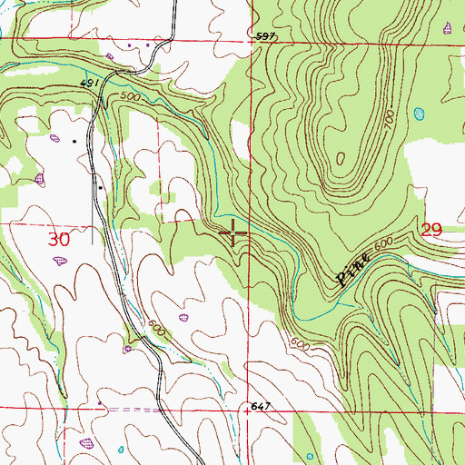 Topographic Map of Township of Barnett, AR
