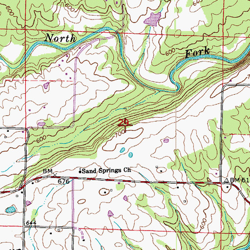 Topographic Map of Township of Cargile, AR