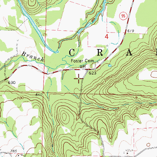 Topographic Map of Township of Craig, AR