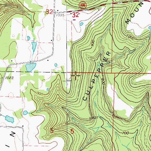 Topographic Map of Township of Culpepper, AR