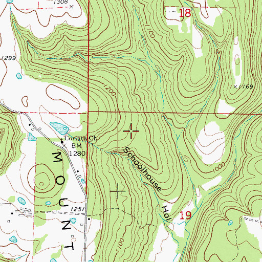 Topographic Map of Township of Holley (historical), AR