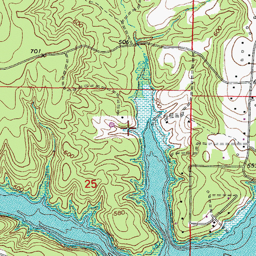 Topographic Map of Township of Red River, AR