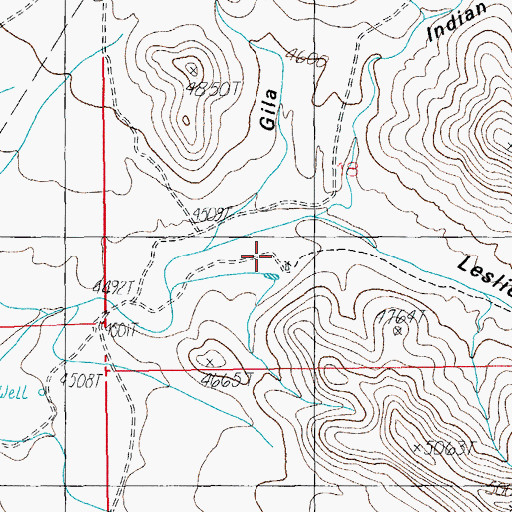 Topographic Map of Leslie Canyon, AZ