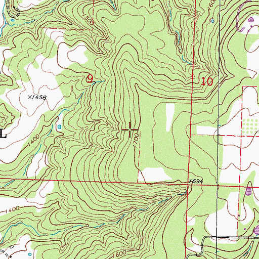 Topographic Map of Township of Cane Hill, AR