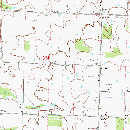 Topographic Map of Township of Center, AR
