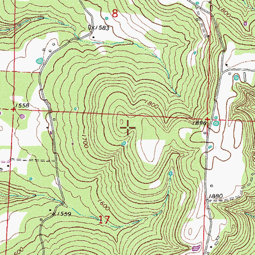 Topographic Map of Township of Cove Creek, AR