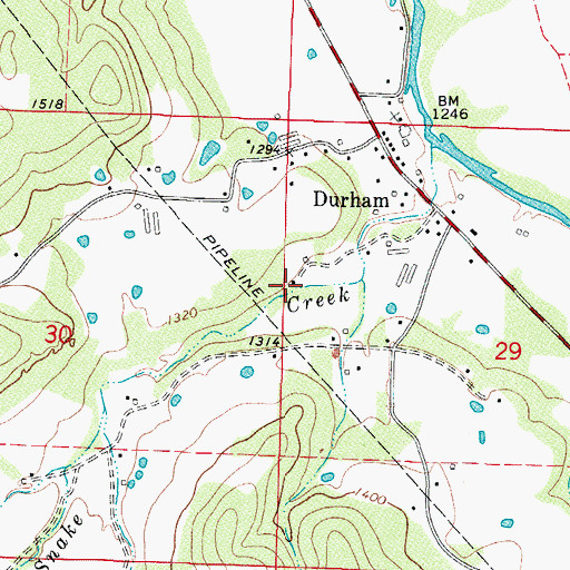 Topographic Map of Township of Durham, AR