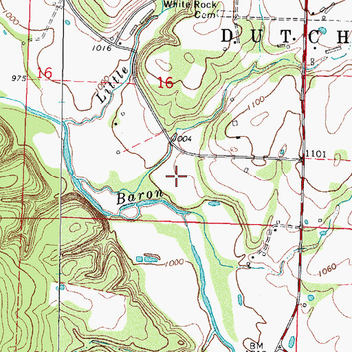 Topographic Map of Township of Dutch Mills, AR
