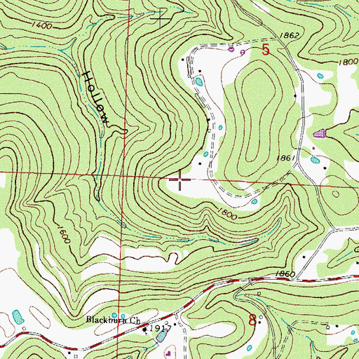 Topographic Map of Township of Lees Creek, AR