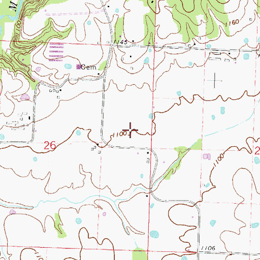 Topographic Map of Township of Marrs Hill, AR