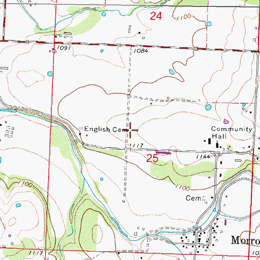 Topographic Map of Township of Morrow, AR
