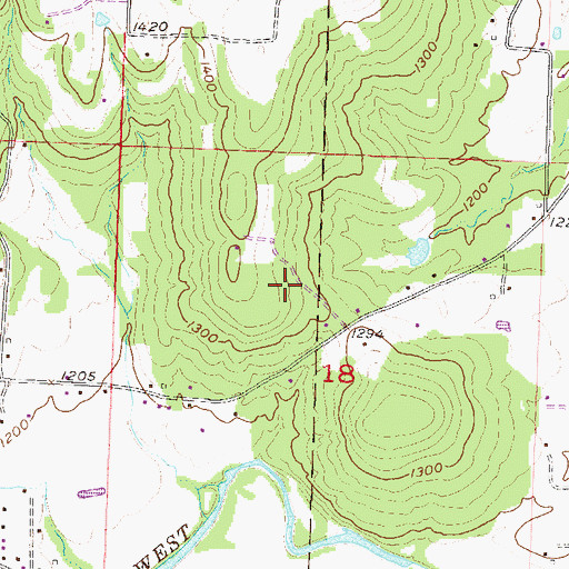 Topographic Map of Township of Prairie, AR