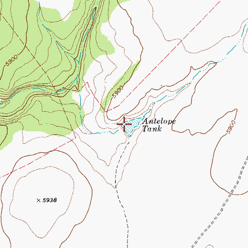 Topographic Map of Antelope Tank, AZ