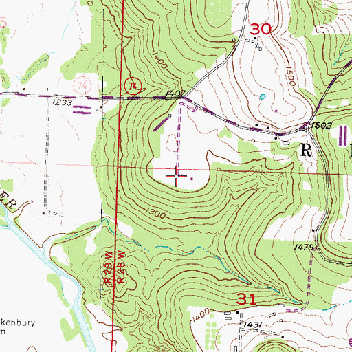 Topographic Map of Township of Richland, AR