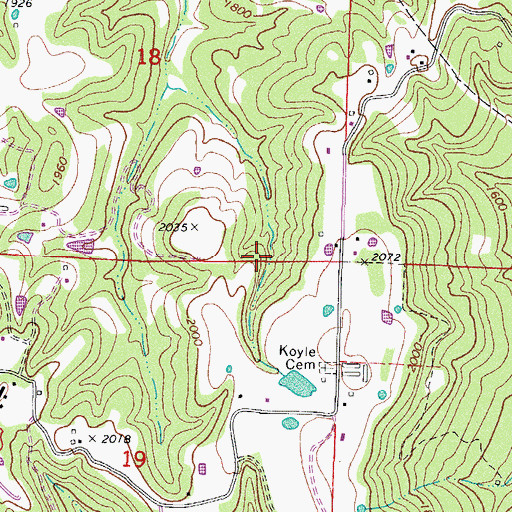 Topographic Map of Township of Winslow, AR