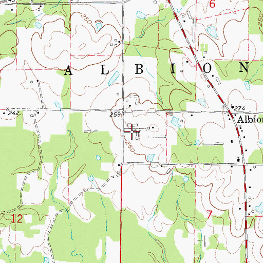 Topographic Map of Township of Albion, AR