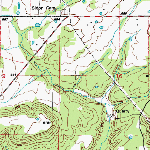 Topographic Map of Township of Cadron, AR
