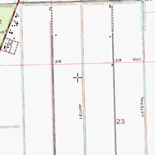 Topographic Map of Leupp Lateral, AZ