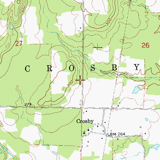 Topographic Map of Township of Crosby, AR