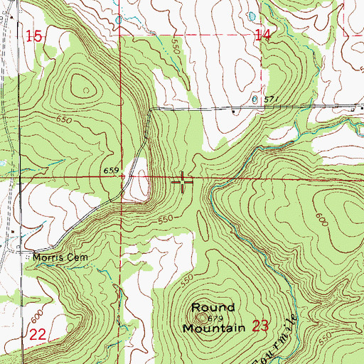 Topographic Map of Township of Denmark, AR