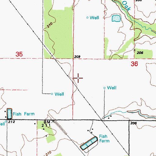 Topographic Map of Township of Dogwood, AR