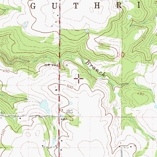 Topographic Map of Township of Guthrie, AR