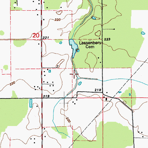 Topographic Map of Township of Kensett, AR