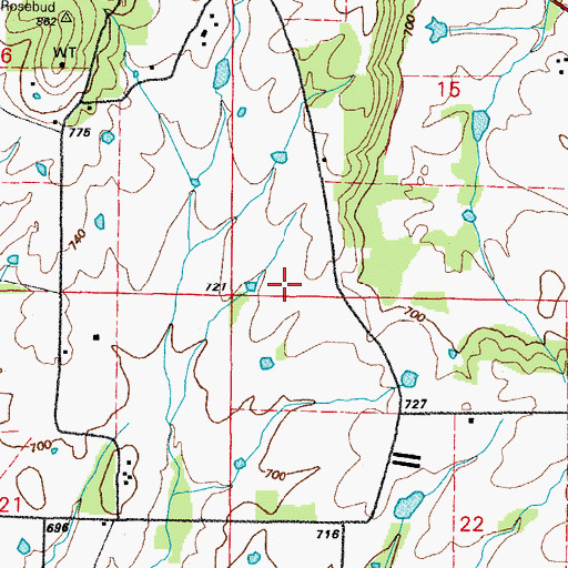Topographic Map of Township of Kentucky, AR