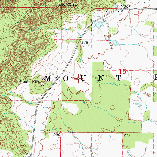 Topographic Map of Township of Mount Pisgah, AR
