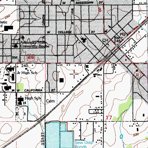 Topographic Map of Township of Union, AR