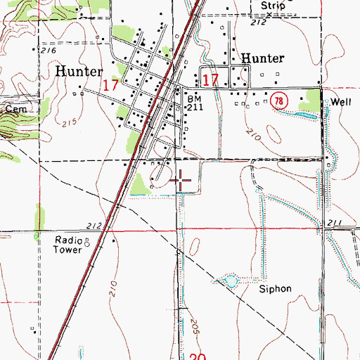 Topographic Map of Township of Caney, AR