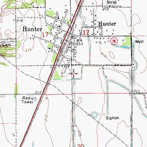 Topographic Map of Township of Caney, AR
