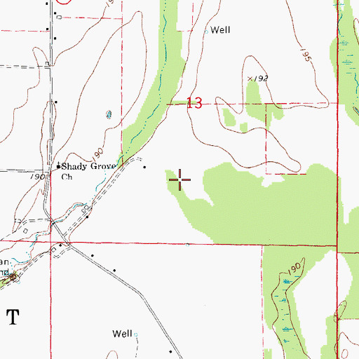 Topographic Map of Township of Cotton Plant, AR