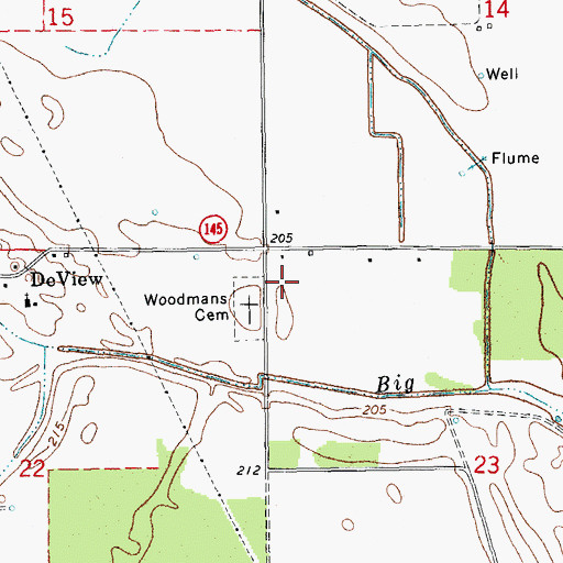 Topographic Map of Township of De View, AR