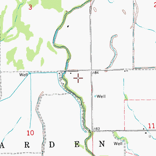Topographic Map of Township of Garden, AR