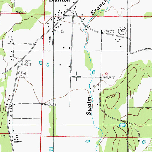 Topographic Map of Township of Bluffton, AR