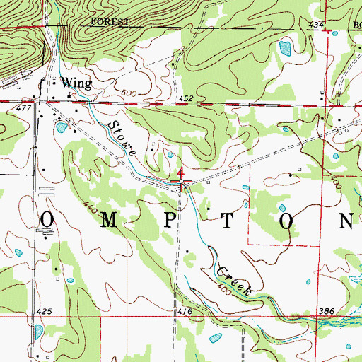 Topographic Map of Township of Compton, AR