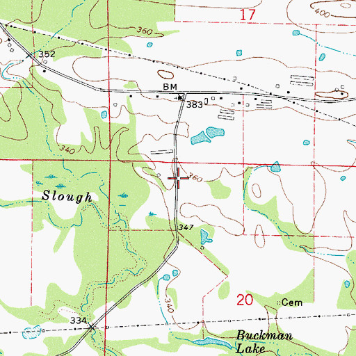 Topographic Map of Township of Ferguson, AR